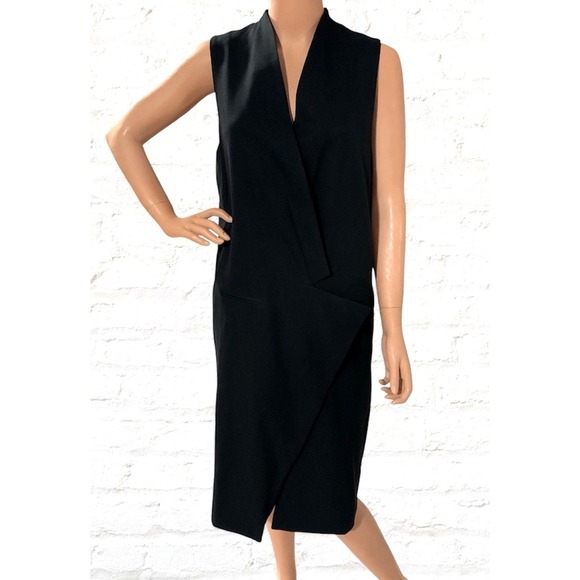 Elk Jackets & Blazers - Elk Long Coatigan Vest Womens S/M Tailored Black Sleeveless Lined Asymmetrical